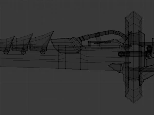 futuristic sci-fi samurai sword 3 low-poly 3D Model