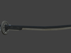 samurai sword 4 - scifi dark steel blade low-poly 3D Model