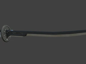 &eacute;p&eacute;e de samoura&iuml; 4 - lame en acier sombre scifi low-poly Modèle 3D