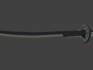 samurai sword 4 - scifi dark steel blade low-poly 3D Model
