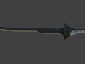 samurai sword 4 - scifi dark steel blade low-poly 3D Model