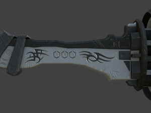 samurai sword 4 - scifi dark steel blade low-poly 3D Model