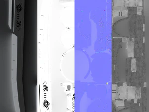 &eacute;p&eacute;e de samoura&iuml; 4 - lame en acier sombre scifi low-poly Modèle 3D