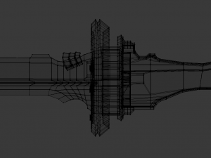 samurai sword 4 - scifi dark steel blade low-poly 3D Model