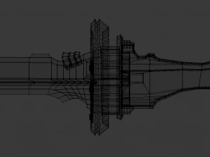 &eacute;p&eacute;e de samoura&iuml; 4 - lame en acier sombre scifi low-poly Modèle 3D