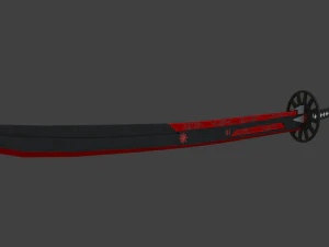 공상 과학 사무라이 검 5 - 화염 블레이드 로우 폴리 3D 모델