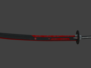 sci-fi samurai sword 5 - flame blade low-poly Model 3D