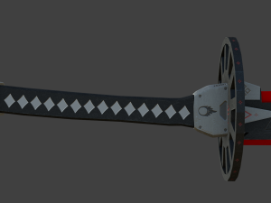 sci-fi samurai sword 5 - flame blade low-poly Model 3D