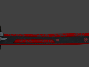 sci-fi samurai sword 5 - flame blade low-poly Model 3D