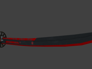 sci-fi samurai sword 5 - flame blade low-poly Model 3D