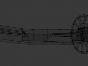 sci-fi samurai sword 5 - flame blade low-poly Model 3D