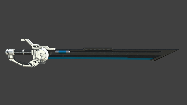 sci-fi futuristic blade - low-poly Model 3D .c4d .max .obj .3ds .fbx .stl .blend 