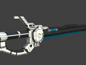 sci-fi futuristic blade - low-poly Model 3D