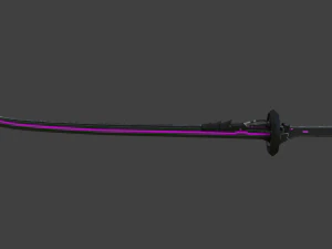 corrupt futuristic samurai sword low-poly 3D Model