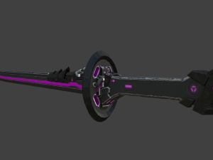 corrupt futuristic samurai sword low-poly Modèle 3D