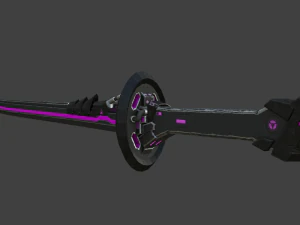 corrupt futuristic samurai sword low-poly 3D Model