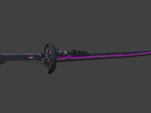 corrupt futuristic samurai sword low-poly 3D Model