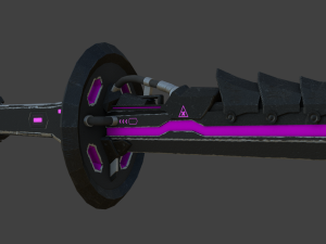 corrupt futuristic samurai sword low-poly Modèle 3D