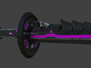 corrupt futuristic samurai sword low-poly 3D Model