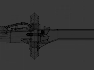 corrupt futuristic samurai sword low-poly 3D Model