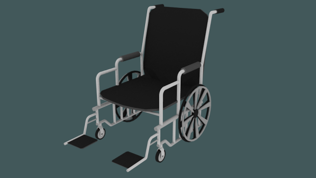 wheelchair low-poly 3D Model .c4d .max .obj .3ds .fbx .stl .blend 