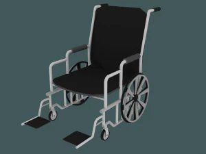 sedia a rotelle a basso numero di poligoni Modello 3D