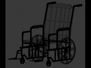 wheelchair low-poly 3D Model
