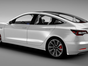 Tesla model 3 3D 模型