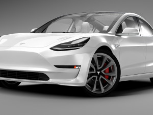 Tesla model 3 3D 模型