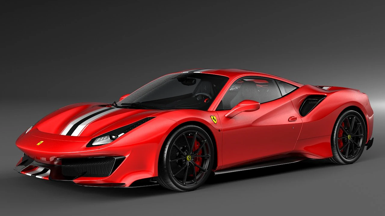 ferrari 488 pista 3D Model .c4d .max .obj .3ds .fbx .stl .blend 
