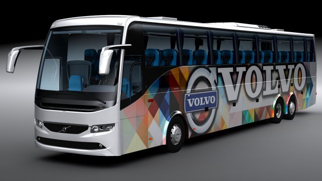 Volvo b9r 6x2 Modelo 3D .c4d .max .obj .3ds .fbx .stl .blend 
