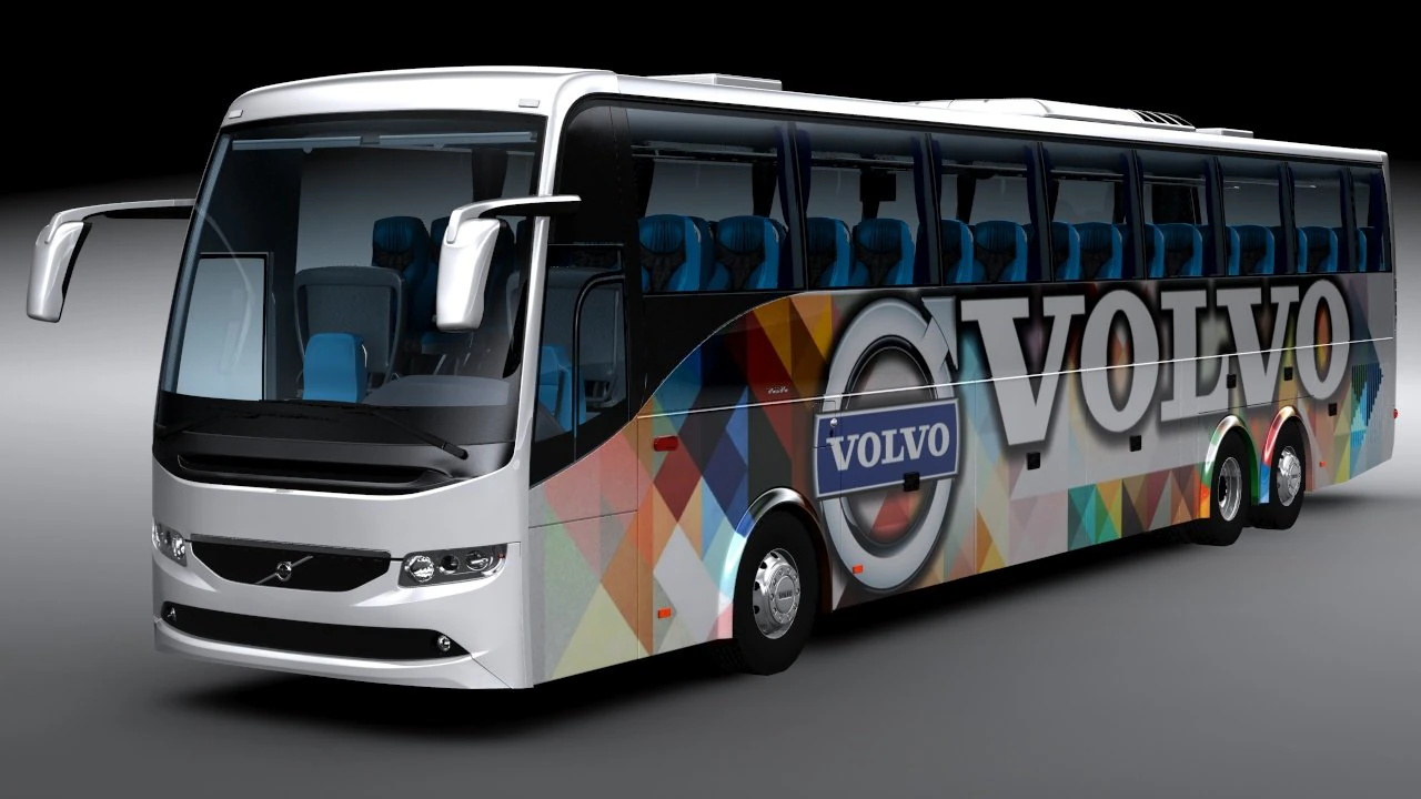 Volvo b9r 6x2 3D Model .c4d .max .obj .3ds .fbx .stl .blend 