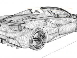 ferrari 488 spyder 3D Model