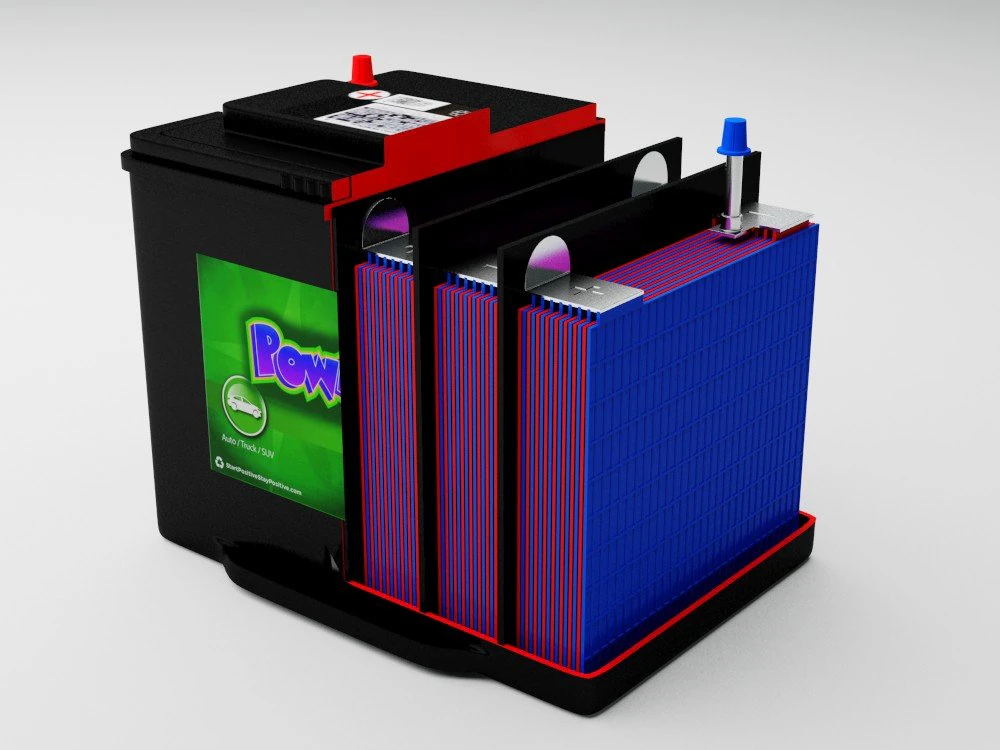 battery exploded 3D Model .c4d .max .obj .3ds .fbx .stl .blend 