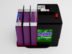 battery exploded 3D-Modell