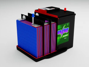 battery exploded 3D Model