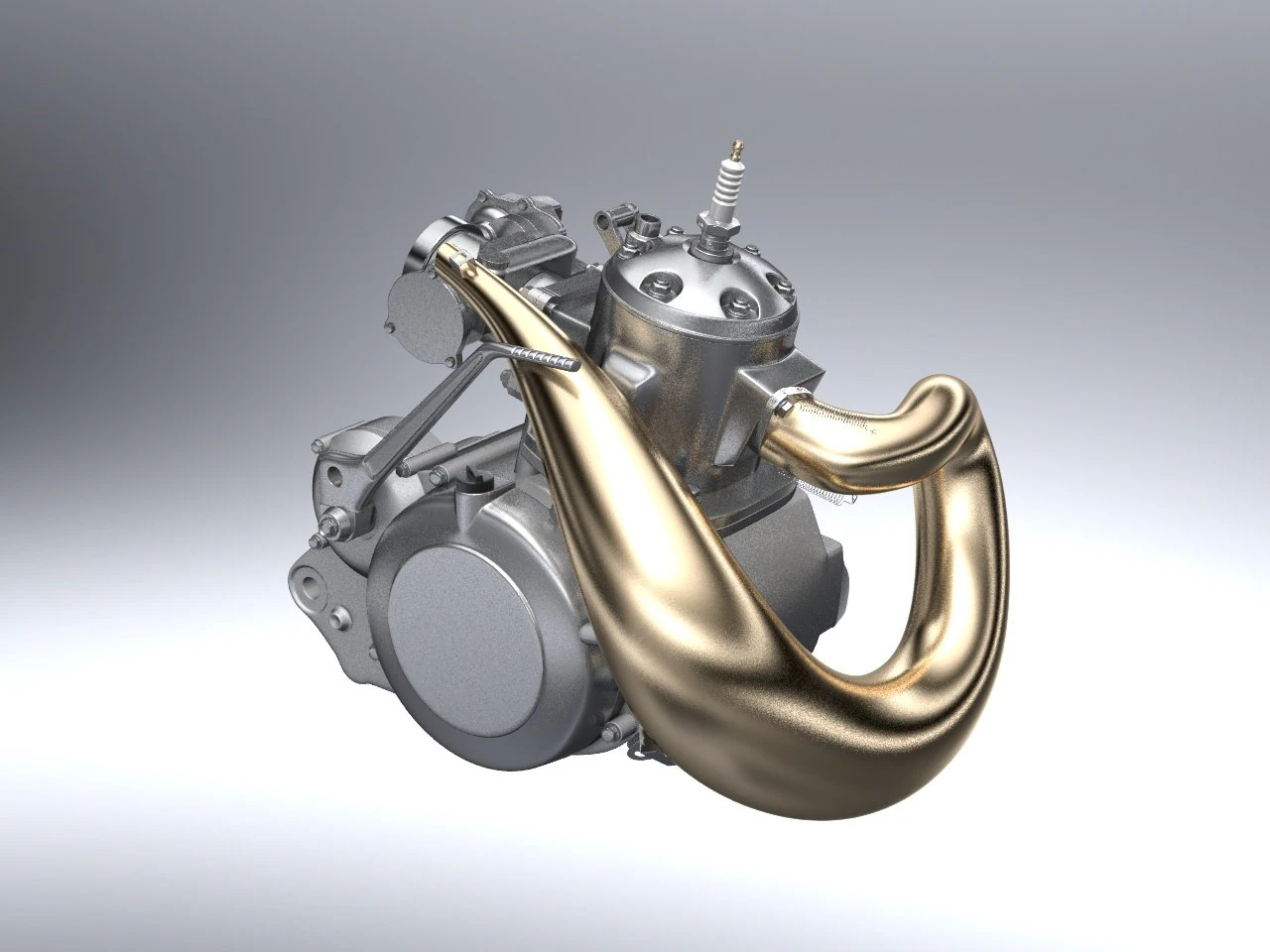 2 stroke engine 3D Model .c4d .max .obj .3ds .fbx .stl .blend 