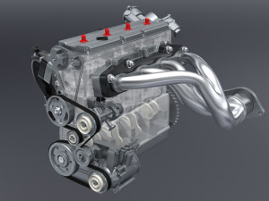 ic inline 4 dohc vvt engine 3D Model