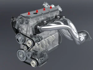 ic inline 4 dohc vvt engine 3D Model