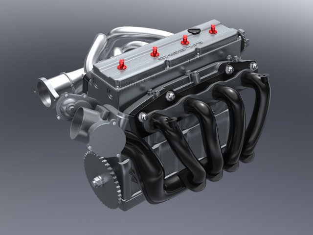 ic inline 4 dohc vvt engine 3D Model .c4d .max .obj .3ds .fbx .stl .blend 