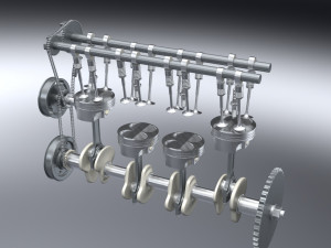 ic inline 4 dohc vvt engine 3D Model