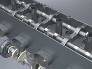 ic inline 4 dohc vvt engine 3D Model