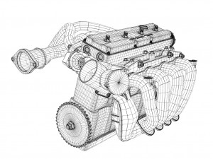 ic inline 4 dohc vvt engine 3D Model