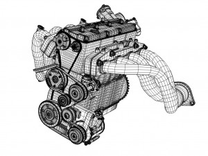 ic inline 4 dohc vvt engine 3D Model