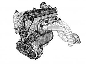 ic inline 4 dohc vvt engine 3D Model