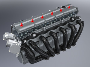 ic straight 6 dohc vvt engine 3D Model