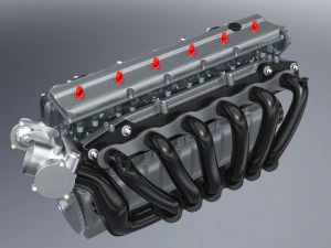 motor ic reto 6 dohc vvt Modelo 3D