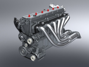 ic straight 6 dohc vvt engine 3D Model