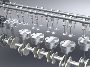 ic straight 6 dohc vvt engine 3D Model