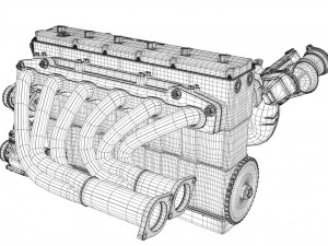 ic straight 6 dohc vvt engine 3D Model